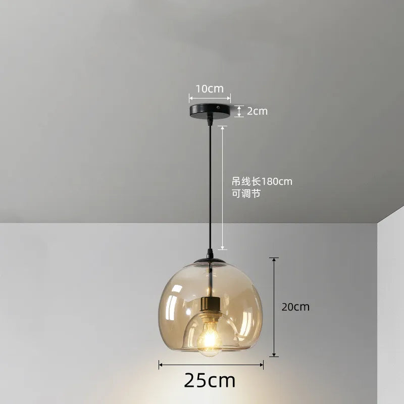 Nordic Smoke Gray Glass Pendant Light Chandelier