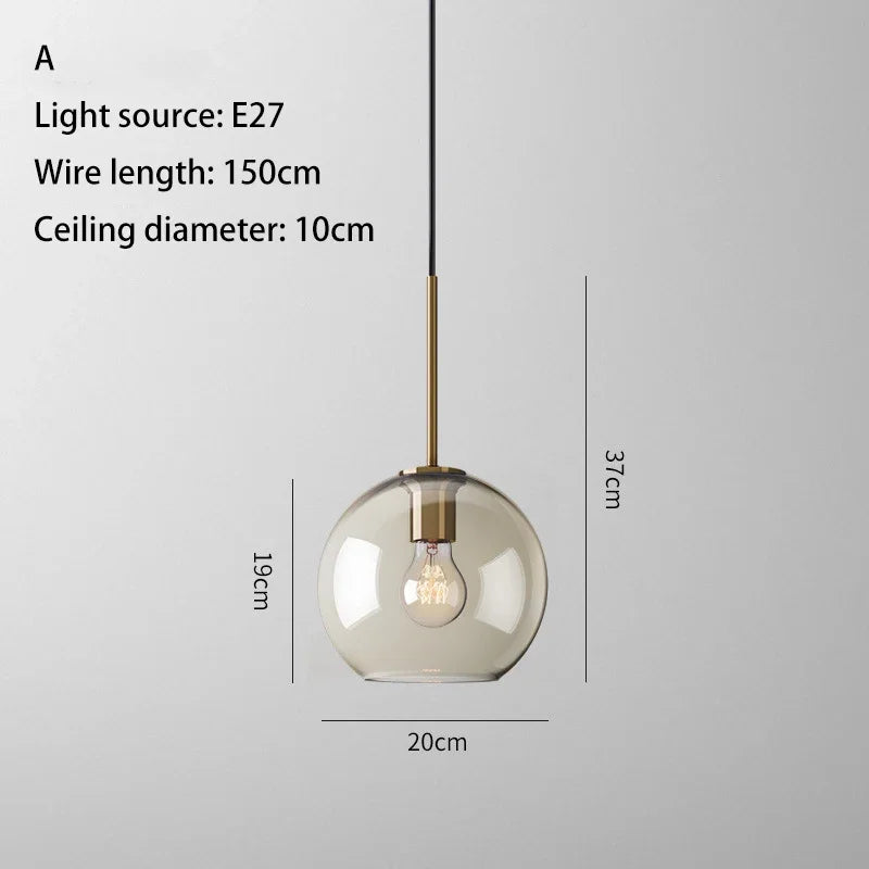 Glass Industrial Pendant Light