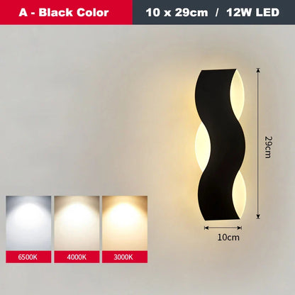 DecorBites™ LED Wave Wall Light for Indoor Corridors, Bedrooms, and Sofas