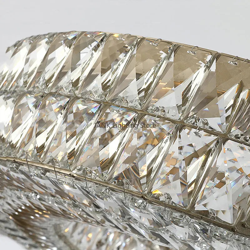 Crystal Ring Pendant Light Gold 2-Ring D100cm