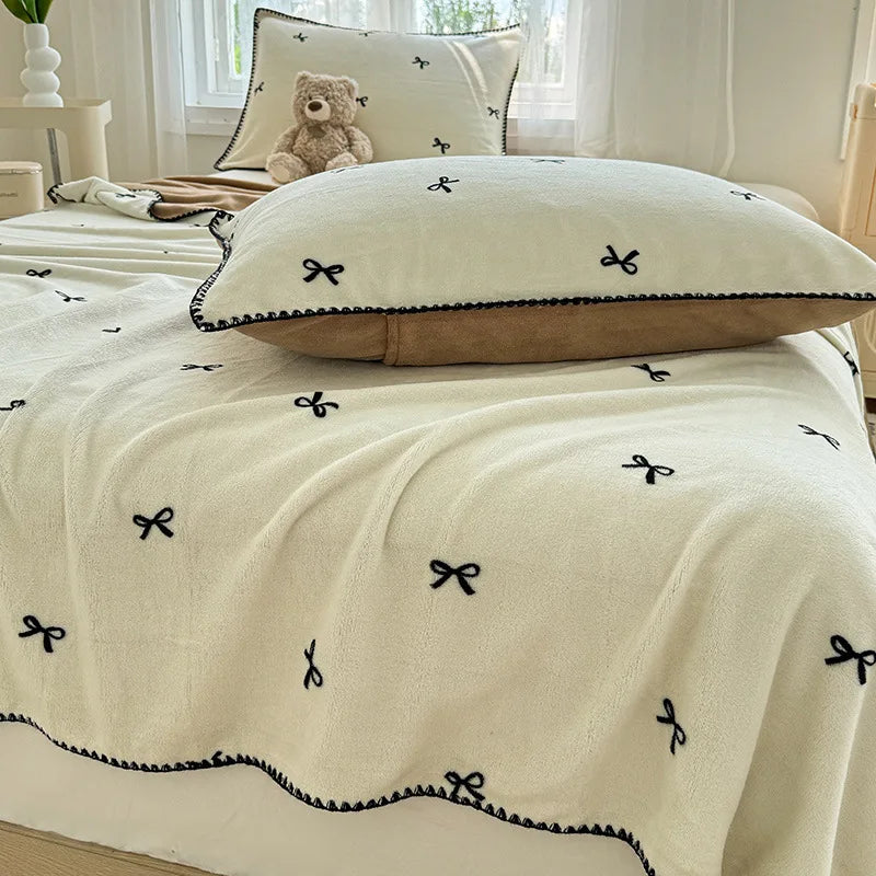 DecorBites™ Cozy Coral Fleece Blanket: Perfect for Dorm, Home, or Sofa
