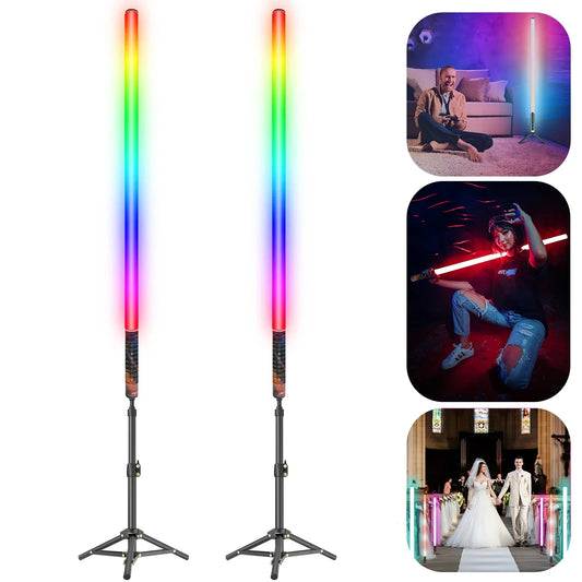 DecorBites™ LED Light Bar Tripod Set: Mood1 85cm RGB Music Mode for Video Photography Studio