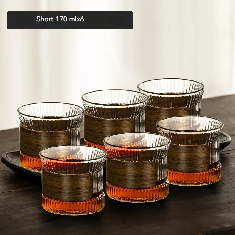 Glass Walnut Tea Cup Set 300ml Set Of 6