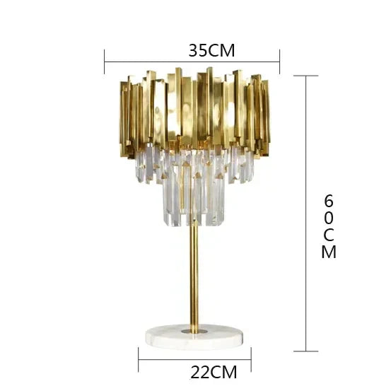 Golden Crystal LED Chandelier 72cm Hanging