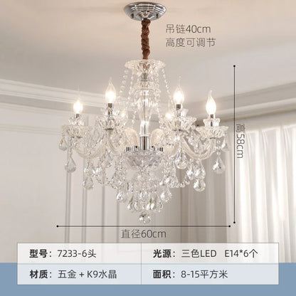DecorBites™ Elegant LED Crystal Chandelier for Home Décor and Romantic Ambiance