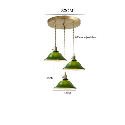 DecorBites™ Green Glass LED Pendant Light for Home Decor & Restaurant Vintage Lighting