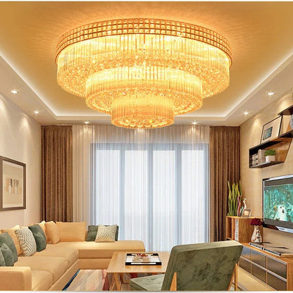 DecorBites™ Crystal LED Chandelier Cake Ceiling Lamp for Living Room Bedroom Kitchen Hotel