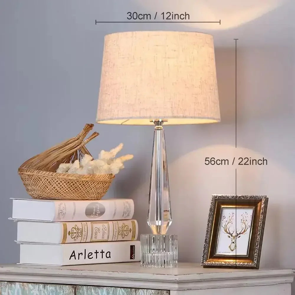 DecorBites™ Crystal Table Lamp with Remote Control, LED Light for Living Room, Bedroom & Bedside