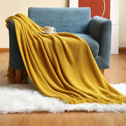 DecorBites™ Knitted Pineapple Grid Throw Blanket - Nordic Sofa Blanket for Home Decor