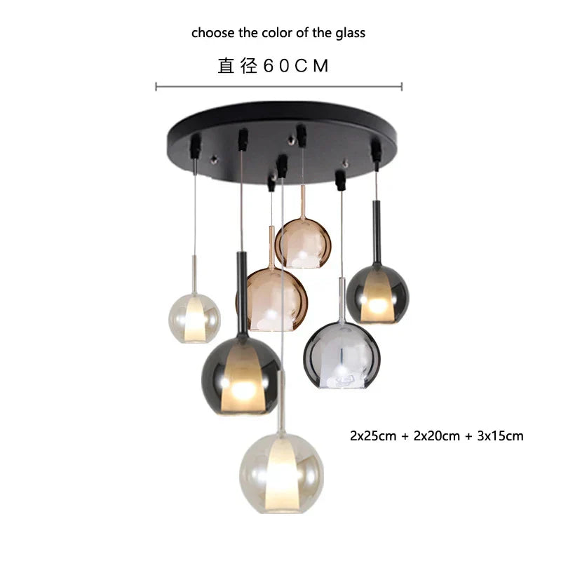 DecorBites™ Designer Glass Chandelier Pendant Light for Dining Room Kitchen Loft Home Decor
