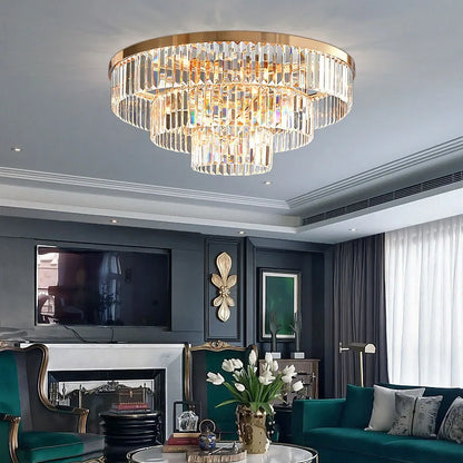DecorBites™ Gold LED Crystal Ceiling Light: Luxury Home Decor Fixture