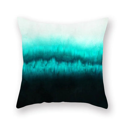 DecorBites™ Geometric Leaf Flower Pillowcase Teal Blue Sofa Car Home Decor Throw Cover