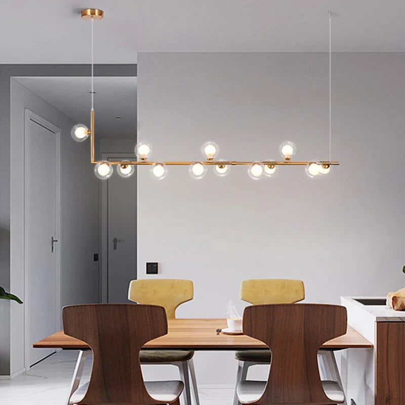 DecorBites™ Glass Black Chandelier Pendant Lamp Nordic Modern Living Room Light