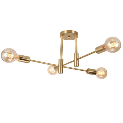 DecorBites™ Gold Iron Cage Ceiling Light Modern Nordic Decor Retro Loft Fixture E27