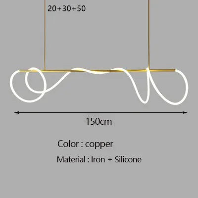 DecorBites™ Gold Black LED Chandelier Modern Minimalist Pendant for Home Decor Lighting