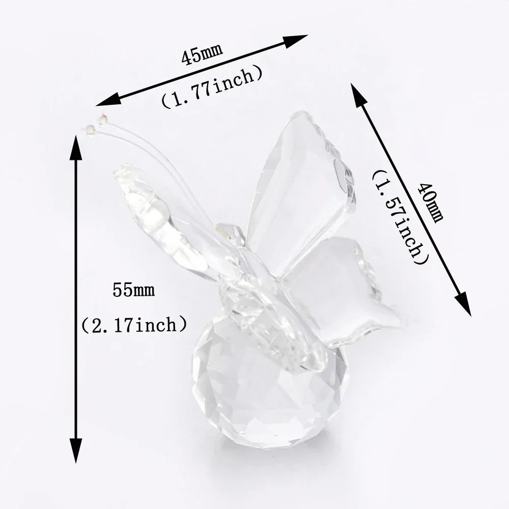 DecorBites™ Crystal Butterfly Figurine Glass Paperweight Sculpture Christmas Decor Gift