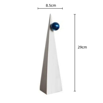 DecorBites™ Geometric Triangle Blue Ball Ornament: Abstract Decorative Figurine