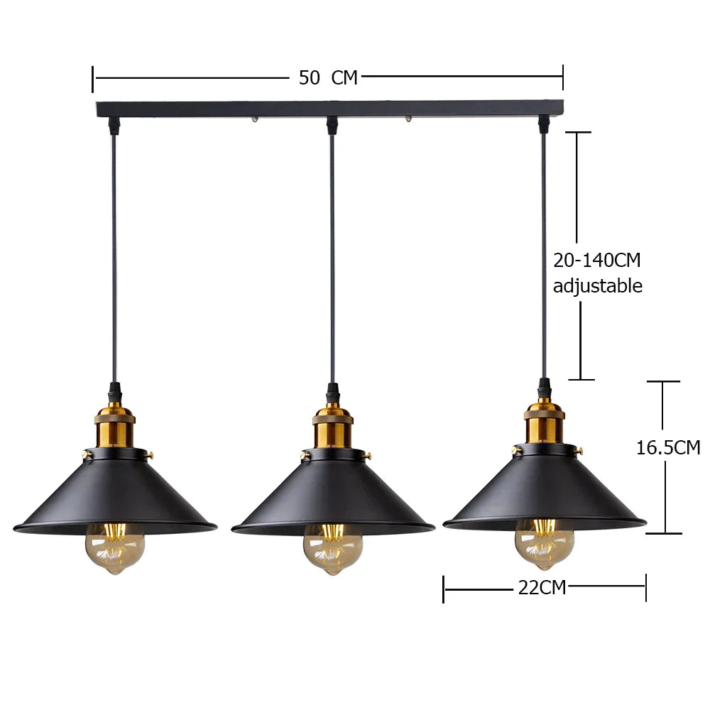 DecorBites™ Industrial Retro LED Hanging Chandelier Pendant Light for Home Dining, Bar, and Restaurant Décor