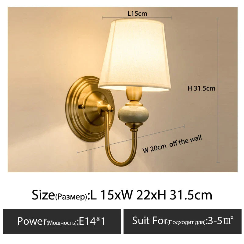 DecorBites™ Cloth Cover Wall Light for Bedroom, Living Room, Restaurant, and Corridor