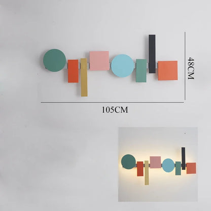 DecorBites™ Geometric Flush Mount Macaron Lamp for Living Room Bedside Lighting