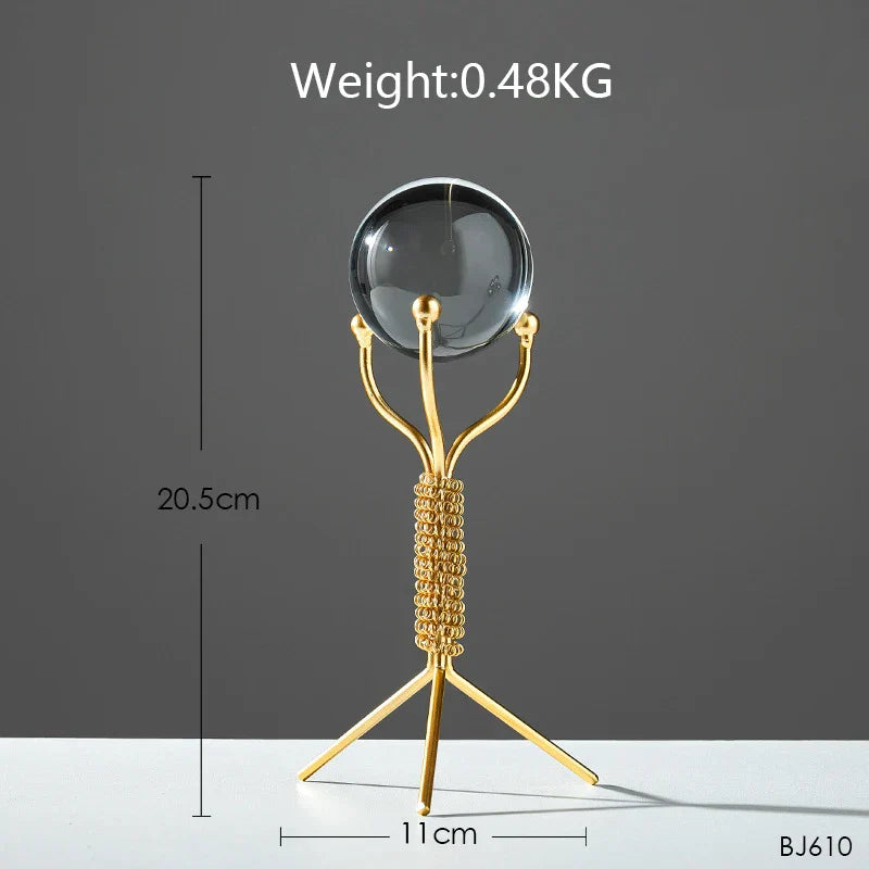 DecorBites™ Crystal Ball Crafts: Nordic Light Luxury Modern Metal Décor for Home and TV Cabinet