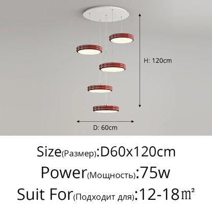 DecorBites™ Circular Modern Chandelier Pendant Light Dimmable Indoor Lamp for Dining & Kitchen Island