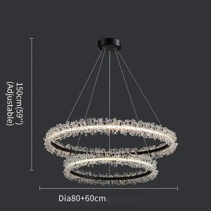 DecorBites™ Crystal Gold Ring LED Chandelier for Home Decoration Luxurious Living Room Dining Bedroom