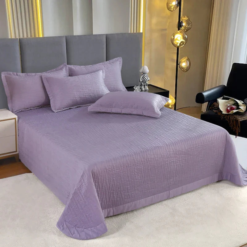DecorBites™ Egyptian Cotton Quilt Set: Luxury European Style Bedding Set