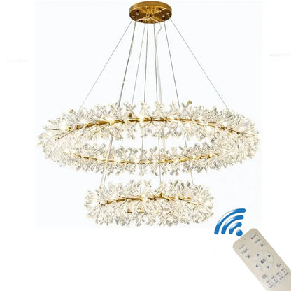 DecorBites™ Crystal LED Chandelier for Home Decor – Modern Hanging Lamp