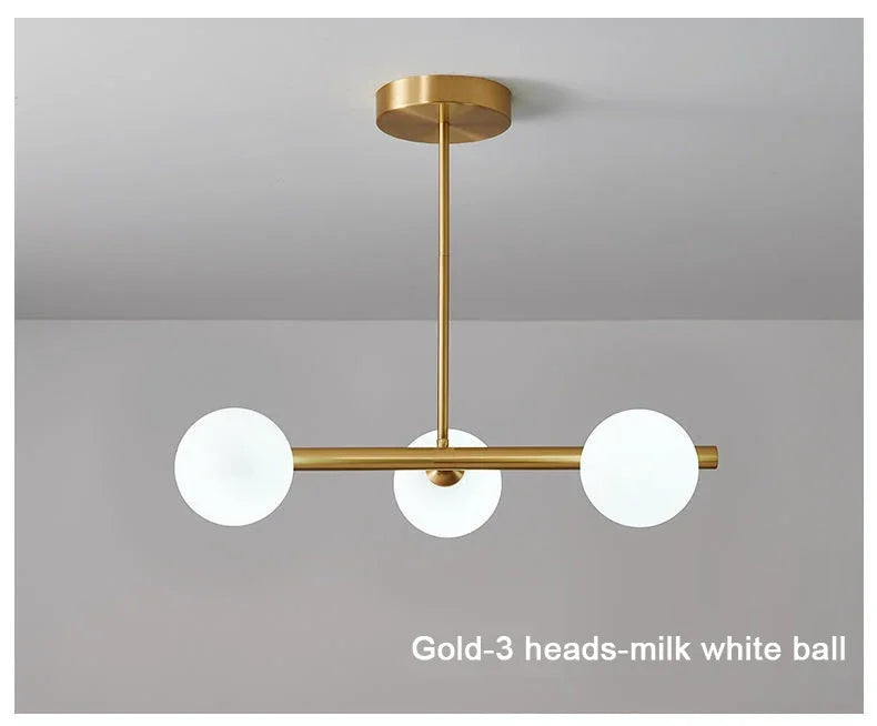 DecorBites™ Glass Ball Pendant Chandeliers LED Hanging Lights for Home Decor