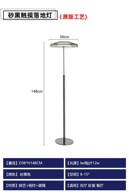 DecorBites™ DORA Glass Table Lamp Touch LED Decorative Desk Light Red/Gray Bedroom Living