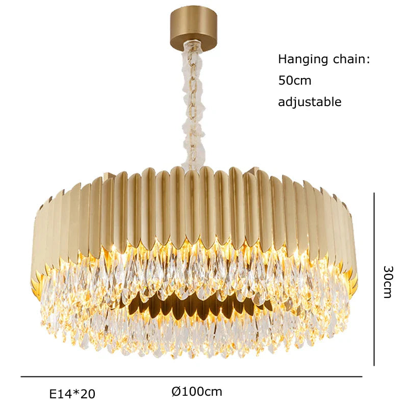 DecorBites™ Gold Crystal Water Droplet Pendant Light - Black Suspension Lamp