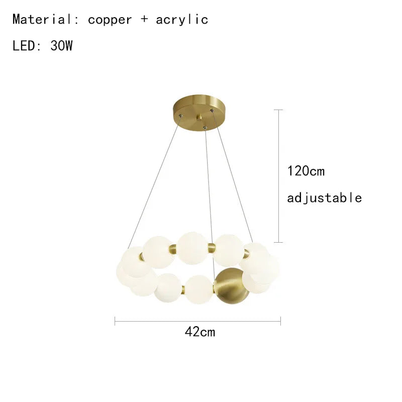 DecorBites™ Brass Round LED Pendant Lights Adjustable Wire Copper Aluminium Lamps