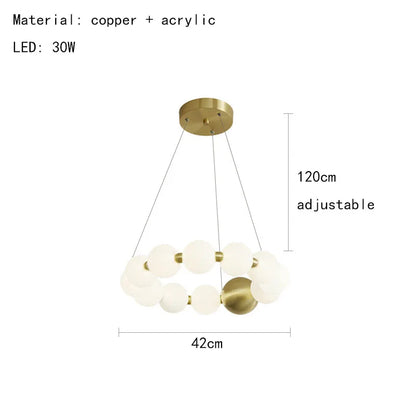 DecorBites™ Brass Round LED Pendant Lights Adjustable Wire Copper Aluminium Lamps
