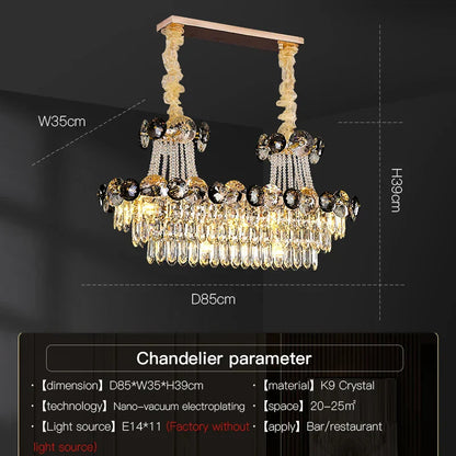 DecorBites™ Crystal Chandelier: Modern Nordic Luxury for Living Room, Dining Room, Bedroom