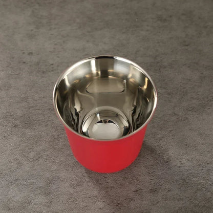 DecorBites™ Double Wall Espresso Mugs 80ml - Set of 2 Stainless Steel Heat Insulated Cups