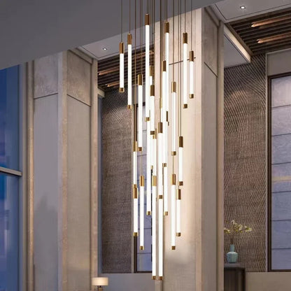 Modern Staircase Pendant Chandelier in Black or Gold