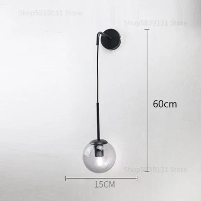 DecorBites™ Glass Ball Wall Lamp: Nordic Modern LED Lighting for Living Room, Bedroom, and Corridor