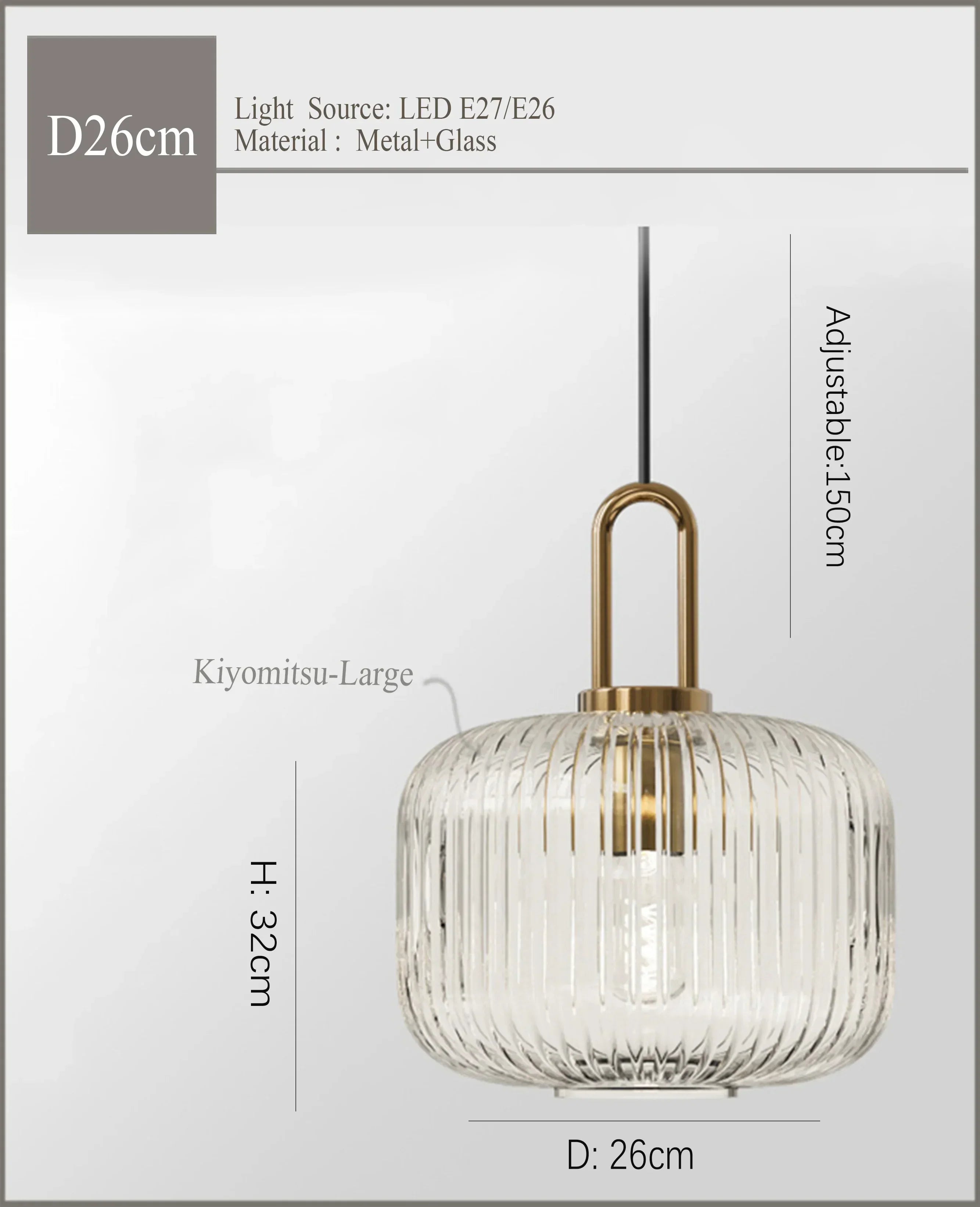 Nordic Glass Pendant Light T30cm Bedroom