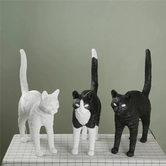 DecorBites™ Black Cat Resin Table Lamp for Bedroom Office Dining Room