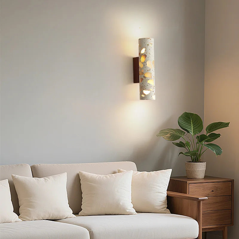 DecorBites™ LED Wall Lights for Dining Room Stair Bedroom Stone Terrazzo Wood - Wabi Sabi Aesthetic