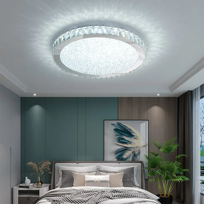 DecorBites™ Crystal Round Ceiling Lamp: Nordic Light Luxury LED Home Lighting for Bedroom and Living Room