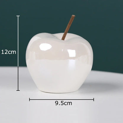 DecorBites™ Glowing Ceramic Apple Statue for Desk Ornaments and Room Decor