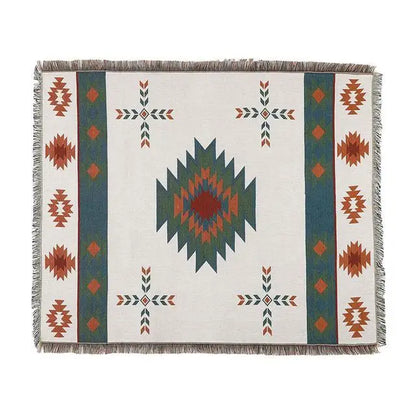 DecorBites™ Geometric Cotton Knitted Sofa Blanket & Tapestry