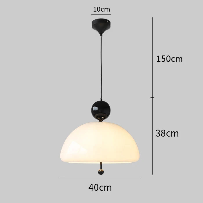 DecorBites™ Cream Glass Retro Pendant Light for Living Room, Bedroom, and Tea Room