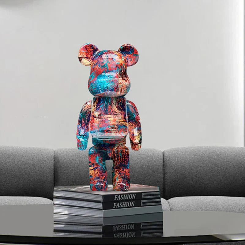 DecorBites™ Graffiti Bear 27cm Figurine | Modern Home Decor Statue & Money Jar