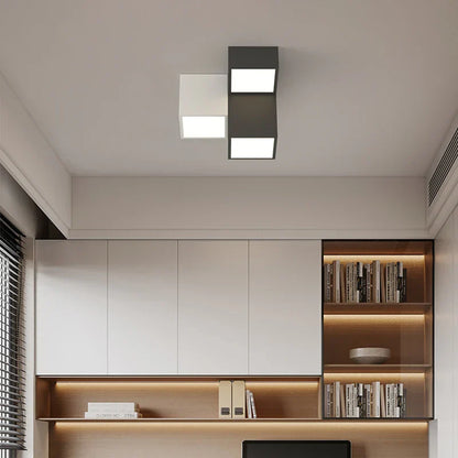 DecorBites™ Geometric Chandelier: Minimalist Modern Luxe Black White Bedroom Lamp