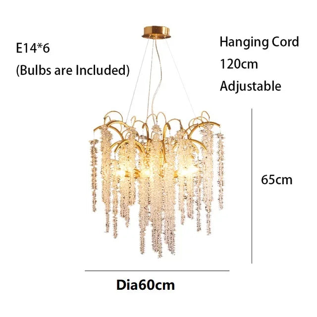Gold Crystal Chandelier Oval120cm For Dining