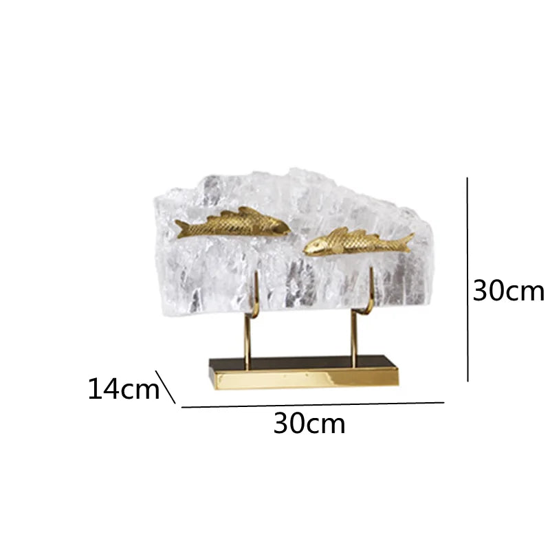 Gold Crystal Fish Ornament