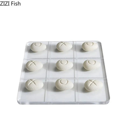 DecorBites™ Acrylic Tic-Tac-Toe Chessboard Set with Resin Pieces